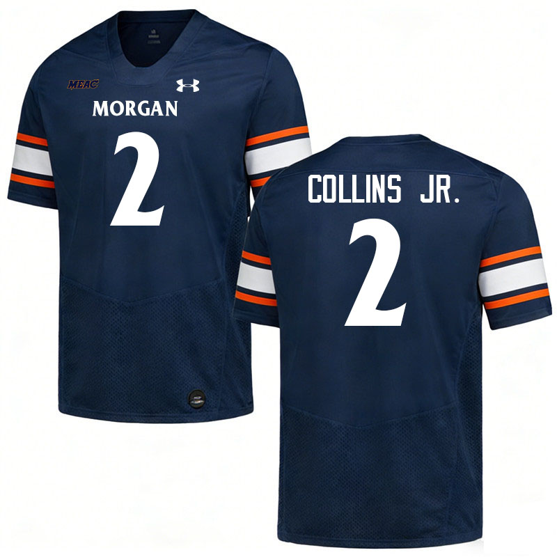 Morgan State Bears #2 Jason Collins Jr. College Football Jerseys,Uniforms Stitched-Navy